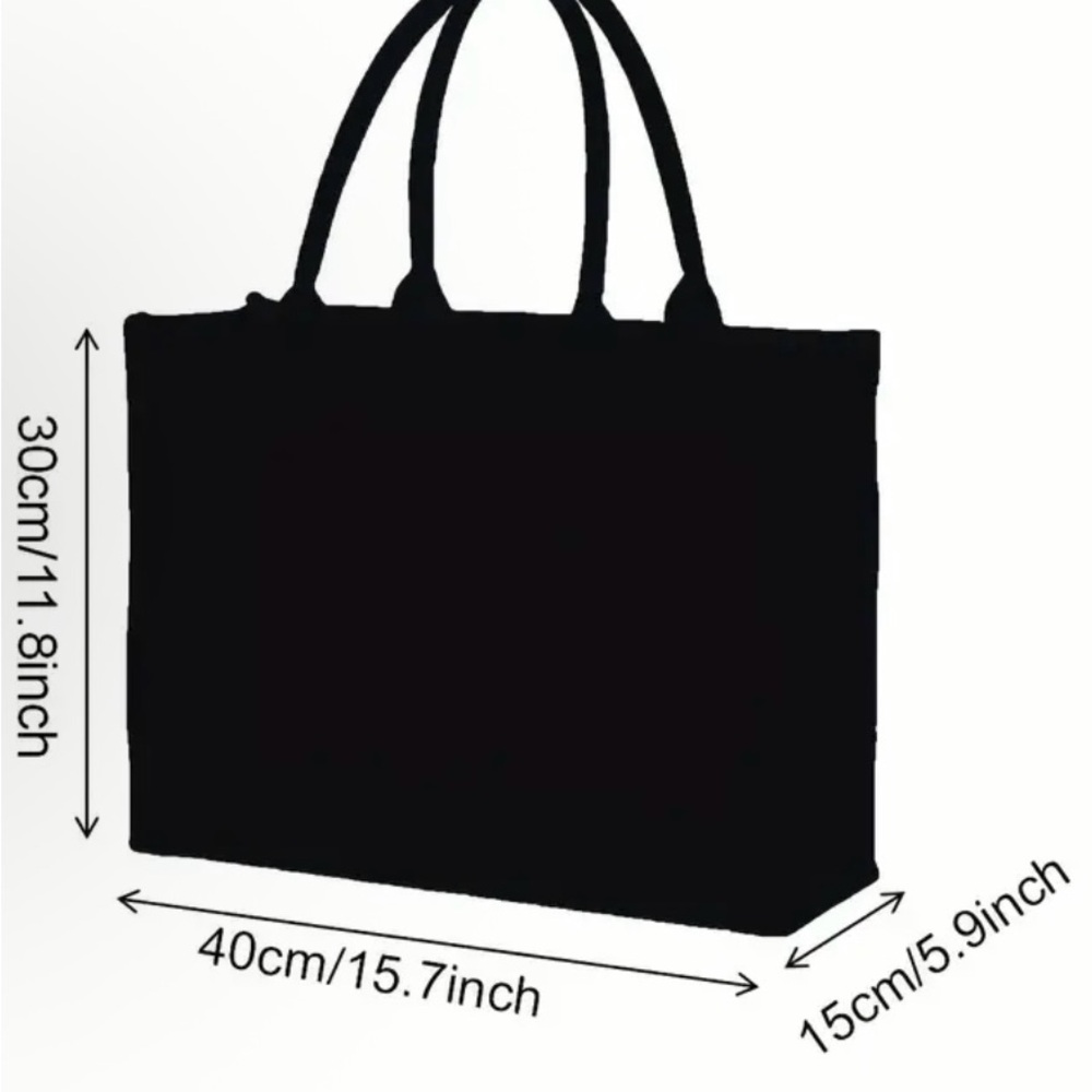 Black Tote Bag with School Nurse Design - Picture 2 of 4